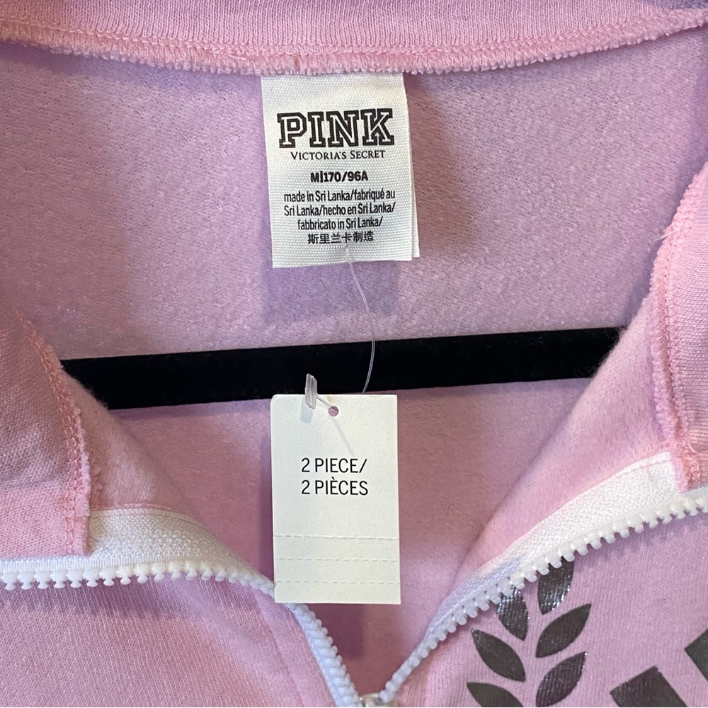 Victorias Secret PINK Quarter Zip Lightweight Fleece Pullover Womens Size Medium - Picture 5 of 7